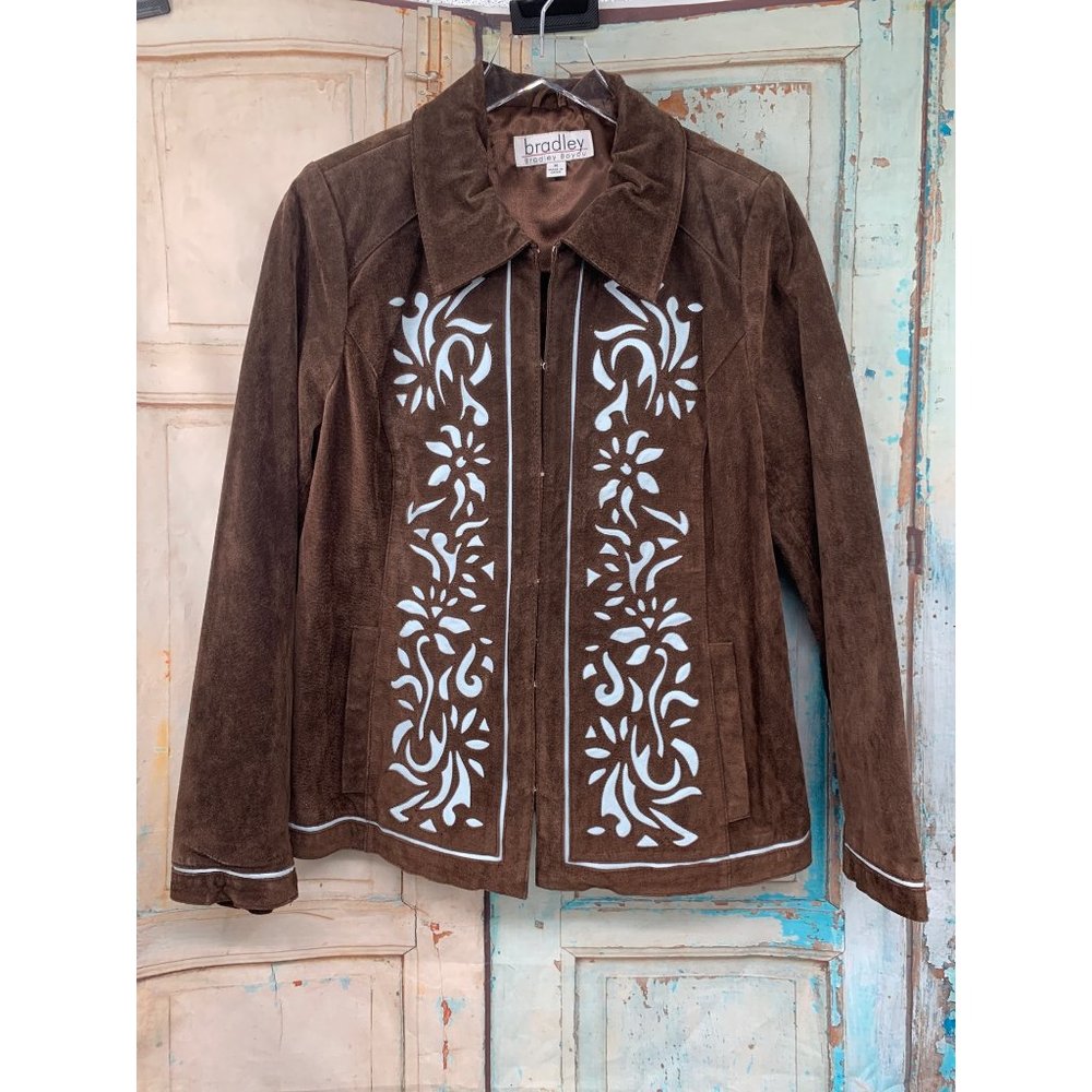 Bradley Bradley Bayou Brown Suede with Light Blue Cutout Details Medium